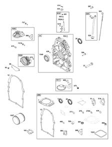 Crankcase Cover/Sump And Lubrication Group Diagram and Parts List for 356447-0723-B5 200000 - 399999 Briggs and Stratton Engine